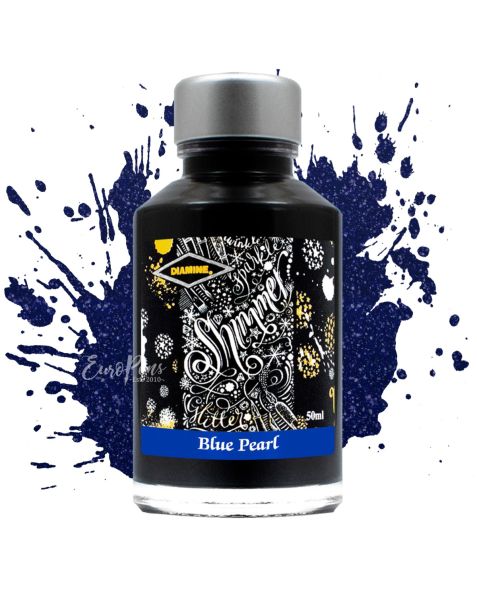 Diamine Shimmering Fountain Pen Bottled Ink - 50ml - Blue Pearl