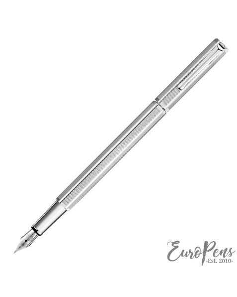 Caran D'Ache Ecridor Retro Silver Palladium Finish Fountain Pen, Rhodium, M Steel (958.485)