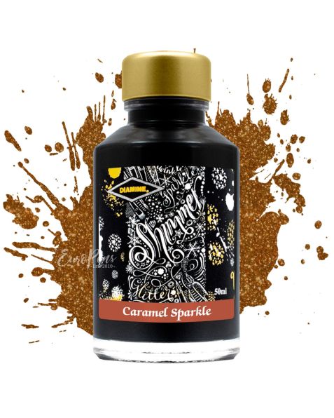 Diamine Shimmering Fountain Pen Bottled Ink - 50ml - Caramel Sparkle