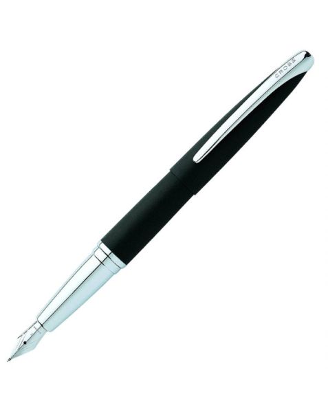 CROSS ATX Basalt Black Fountain Pen With Chrome Plated appointments: Fine Nib
