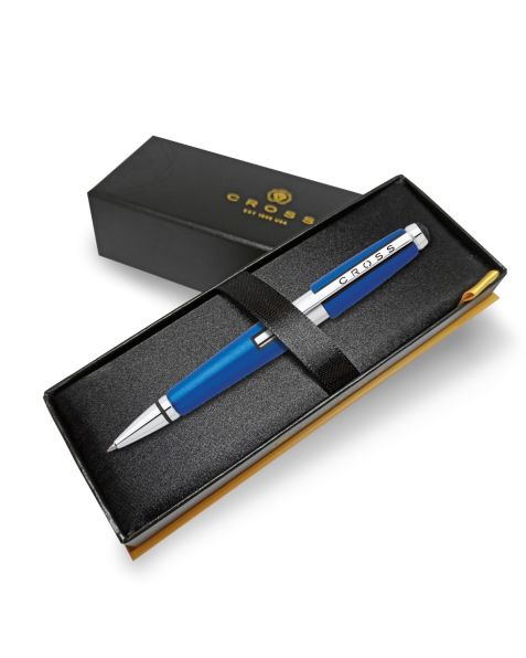 CROSS Edge Nitro Blue Gel Ink Rollerball Pen with Chrome Plated Appointments