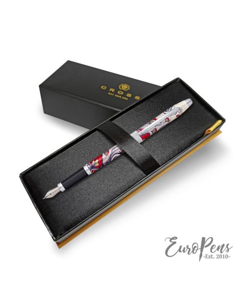 Cross Botanica Fountain Pen - Medium Nib - Red Hummingbird Vine (At0646-3Ms)