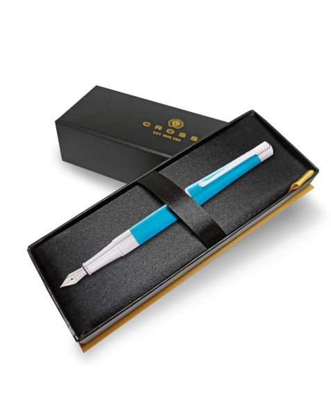 Cross Beverly Fountain Pen - Translucent Teal - Medium Nib