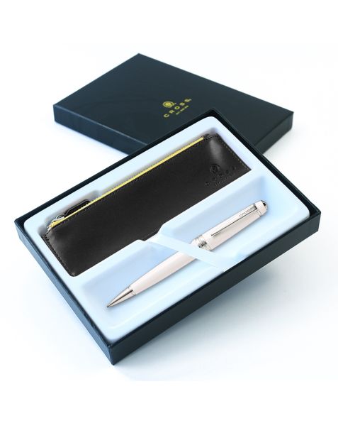 Cross Bailey Light Rollerball Pen White - Luxury Gift Box & Accessory Pen Case