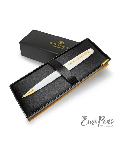 Cross Bailey Light Ballpoint Pen - White with Gold Trim (At0742-10)