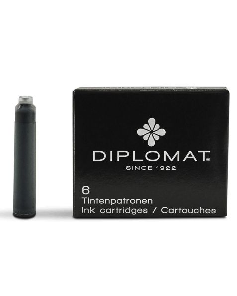 Diplomat Fountain Pen Ink Cartridges (6 Pack) - Black