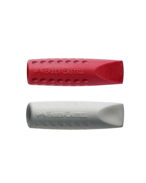 Faber Castell Red & Grey Grip 2001 Eraser Cap (187001) Twin Pack