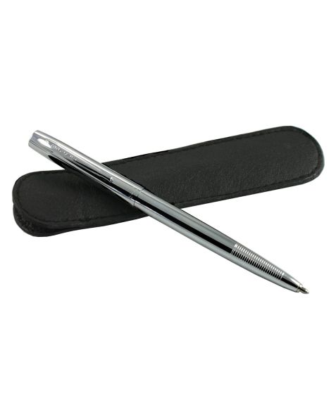 Fisher Space Pen Chrome Cap-O-Matic With Black Leather Wallet   Fm4C-Lpc/B