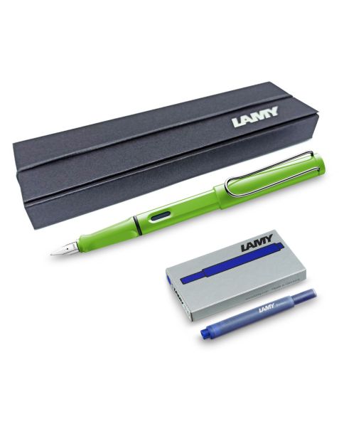 LAMY safari Fountain Pen - Green (013) + Free Ink Cartridges