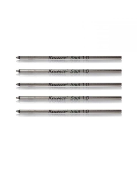 KAWECO D1 Ballpoint Pen Medium (1.0) Refills: Black (Pack of 5)