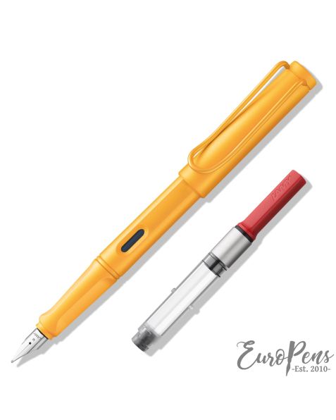 LAMY safari Fountain Pen - Candy Mango (021) & Z28 Ink Converter - Bundle
