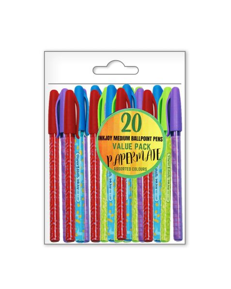 Papermate Inkjoy Ballpoint Pens Medium - 20 Assorted Colours