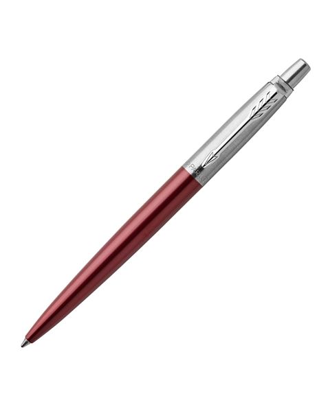 Parker Jotter Kensington Red Chrome Trim Ball Pen loose - Blue refill