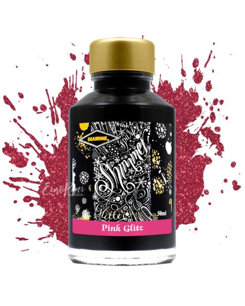 Diamine Shimmering Fountain Pen Bottled Ink - 50ml - Pink Glitz