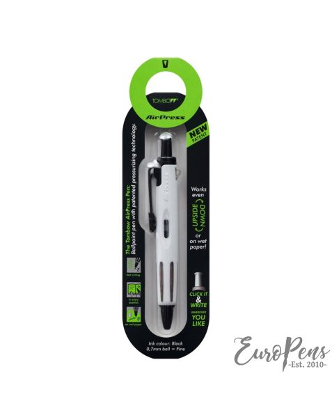 Tombow Airpress Ballpoint Pen - White Metal