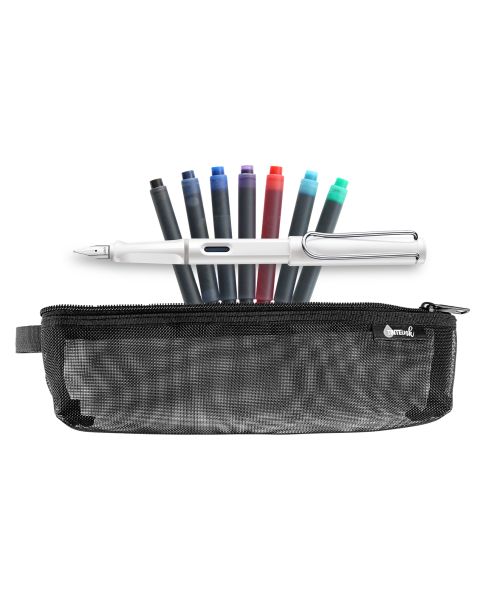 LAMY Back to School Kit - Fountain Pen with Assorted Refills & Pencil Case (Choose Colour)-White